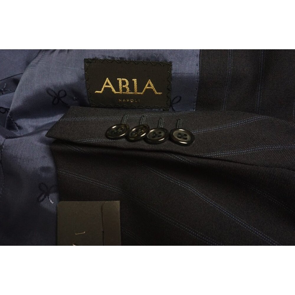 Abla x Attolini S150s Wool Blue Striped 2 Pc Suit Jacket Pants 40R BRAND NEW